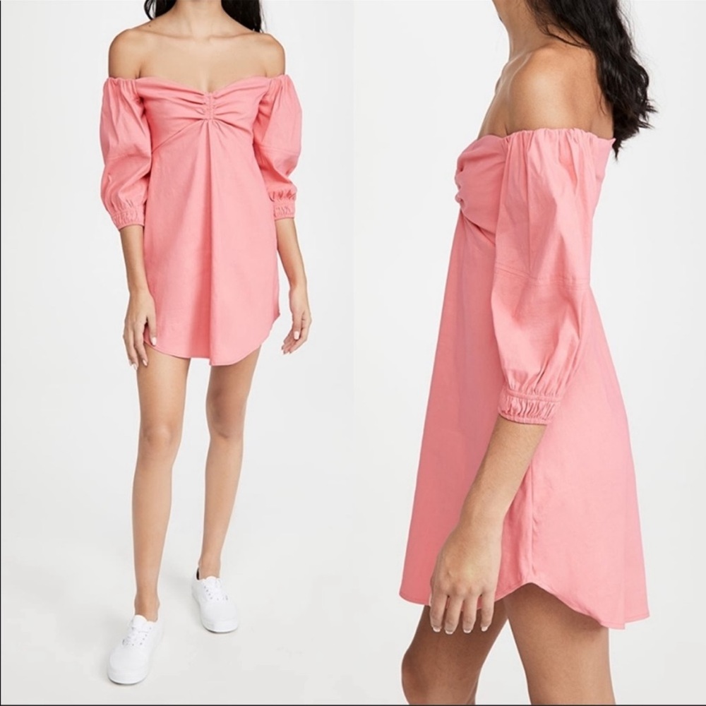 A.L.C Mila Off-The-Shoulder dress- hot pink